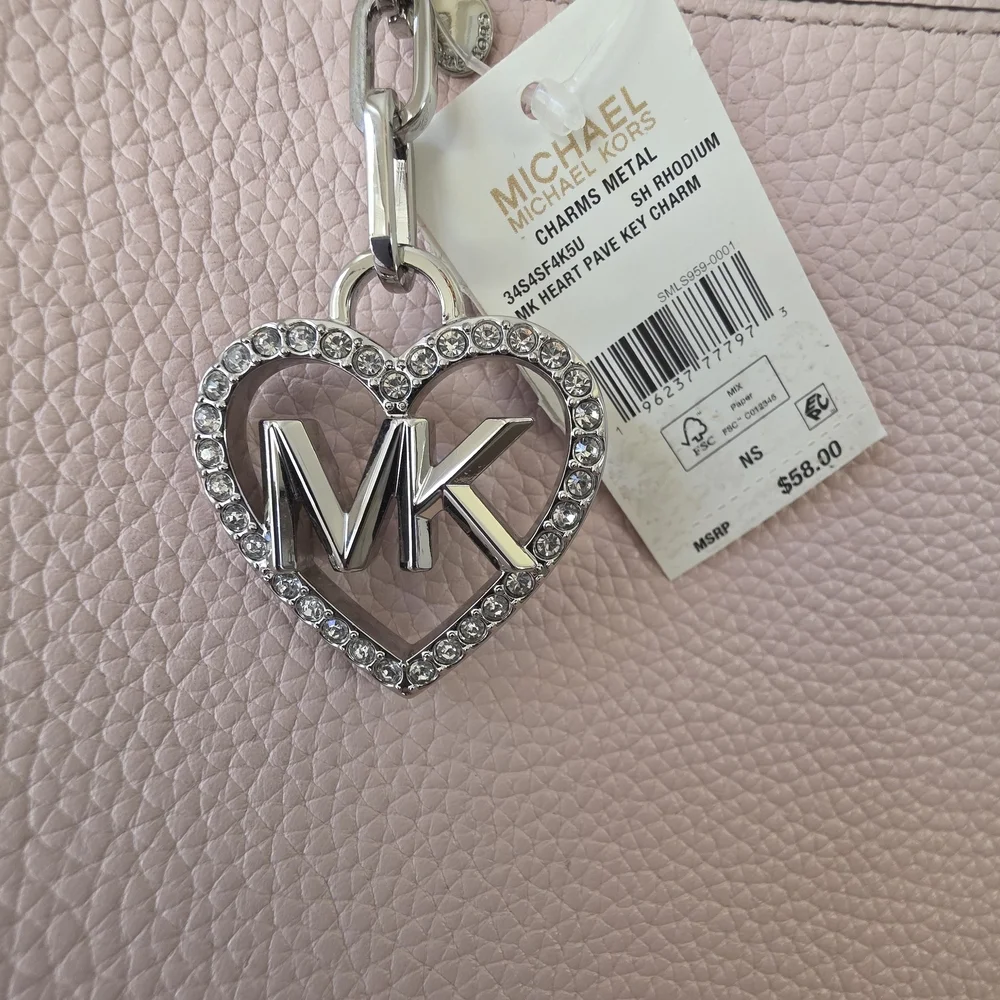 Michael Kors LG Commuter Tote/Laptop Bag Powder Blush Pink Leather+New MK Charm - Picture 3 of 16